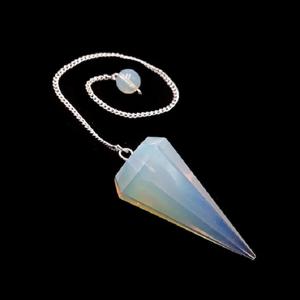 Venta al por mayor de piedras preciosas naturales Opalite Chakra curación péndulo radiestesia curación péndulo de radiestesia para la venta - Product Image 1