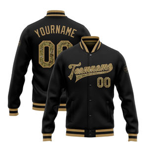 Veste Letterman en laine mélangée avec fermeture à bouton pression sur le devant Bomber Letterman moderne avec veste à rayures athlétiques varsity - Product Image 1