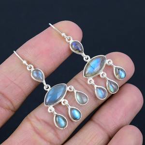 Labradorite Gemstone <b>Earrings</b> Jewelry For Women Silver Boho Style Jewelry 925 Sterling Silver Trending <b>Handmade</b> <b>Earrings</b> Gift - Product Image 5