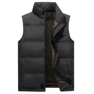 Chaleco de invierno personalizado para hombre, chaleco cálido para uso exterior, chaleco acolchado con cuello levantado y cremallera, chaleco cálido acolchado - Product Image 1