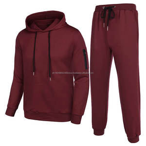 Conjunto de 2 Piezas para Hombre, Sudadera con Doble Cremallera y Pantalones Deportivos con Pedrería, 350 g/m², Estilo Urbano, Tallas Grandes - Product Image 3