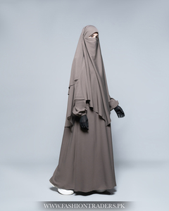 ฮิญาบสามชั้นผ้าโพลีเอสเตอร์ระบายอากาศได้ดีคุณภาพเยี่ยมทันสมัยสำหรับผู้หญิงมุสลิม - Product Image 3