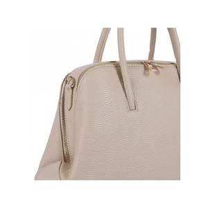 Sac à main en cuir véritable fabriqué en Italie, fermeture éclair, beige, capacité 2-2,9 L, bandoulière - Product Image 4