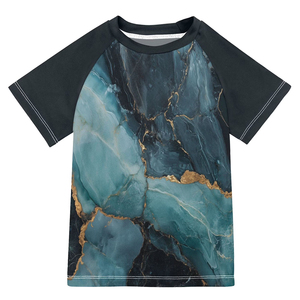 เสื้อแรชการ์ดเด็กคุณภาพสูง ระบายอากาศได้ดี ป้องกันแบคทีเรีย เป็นมิตรกับสิ่งแวดล้อม คอกลม แขนครึ่งตัว ทรงเข้ารูป สวมใส่สบาย เหมาะสำหรับกีฬา MMA - Product Image 1