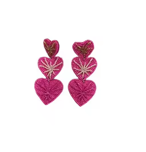 Boucles d'oreilles brodées de perles faites à la main sur le thème de Safari Fringe Design de l'Inde par MD Handicrafts - Product Image 4