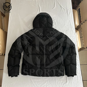 แจ็คเก็ตขนเป็ดผ้าฝ้ายมีฮู้ดสำหรับผู้ชายเสื้อครอปซิปโลโก้ออกแบบได้ตามต้องการสำหรับฤดูหนาว - Product Image 6