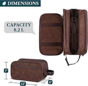 Trendy Leather Cosmetic Bag Modern Travel <b>Makeup</b> Pouch, Fashion Toiletry <b>Organizer</b>, Compact Beauty <b>Case</b> for Ladies - Product Image 3