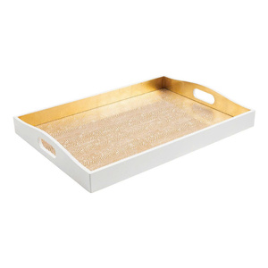 Meilleur Design Grand Rectangle Or Laque Plateau de Service avec Poignée Vente en Gros pour Bar Hôtel Restaurant pour le Vietnam - Product Image 1