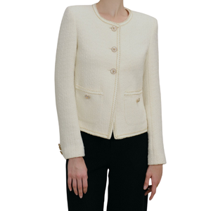 Women's Elegant Minimalist Style Tweed <b>Jacket</b> High Fashion New Trending Autumn Suit Best Seller for Winter Breathable Button - Product Image 1