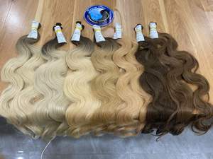 ลอนธรรมชาติสีบลอนด์บริสุทธิ์สำหรับผมทาส100% 24นิ้ว/60ซม. จัดทรงและเรียบผมบราซิล120กรัม - Product Image 2