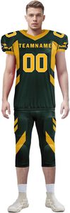 Uniformes de Fútbol Americano Personalizados al por Mayor de Alta Calidad, Uniformes de Club para Adultos con Logotipo Personalizado, Colores Personalizados, 100% Poliéster, Manga Corta, OEM - Product Image 3