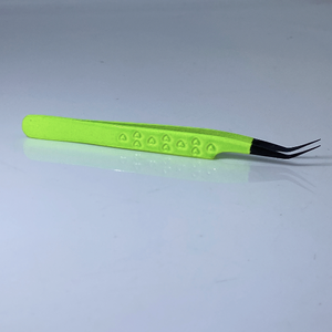 <b>Neon</b> Green And Black Tweezers Stainless Steel Fine Quality Eyelash Tweezers Straight and Curved <b>Top</b> Quality Lash Tweezes - Product Image 4