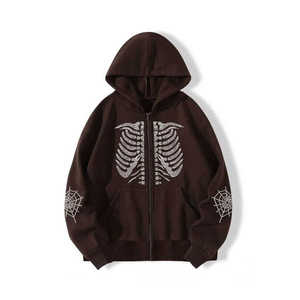 Sweat à capuche sur mesure respirant avec strass Produit tendance Prix bon marché Sweats à capuche et sweatshirts avec fermeture éclair pour hommes avec strass - Product Image 1