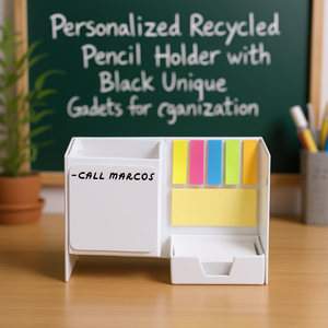Porte-crayons personnalisé en matériau recyclé avec tableau noir – Gadgets uniques pour l'organisation - Product Image 3