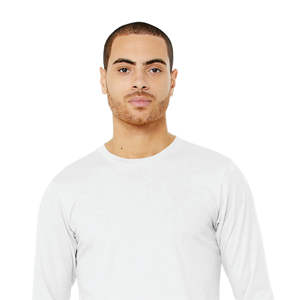 Unisex Heather CVC <b>Long</b> <b>Sleeve</b> T-<b>Shirt</b> - <b>White</b> Blend, 52% Airlume Cotton, 48% Poly, 4.2 oz - Product Image 4