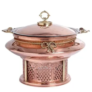 Plato de frotamiento de Metal de grado alimenticio, calentador de alimentos de estilo lujoso, plato de frotamiento para servir comida de Buffet de boda para cocina comercial - Product Image 5