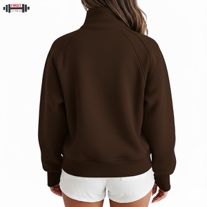 Sweat-shirt pour femme imprimé, hiver, personnalisé, couleur rouge, vente en gros, prix bas, streetwear, polaire, devant entièrement à manches longues - Product Image 5