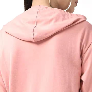 Ensemble de sweat à capuche de couleur personnalisée pour femmes survêtement en coton de grande taille avec fonction de séchage rapide haut long à motif solide de Style décontracté - Product Image 3