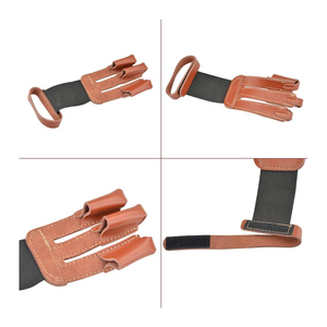 Guantes de Tiro con Arco de Cuero de Tres Dedos, Guantes Protectores para Arqueros de Arco Recurvo y Equitación, Duraderos y Cómodos - Product Image 2