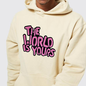 Vente en gros de sweats à capuche surdimensionnés avec broderie en chenille pour homme en coton mélangé à manches longues de haute qualité pour l'hiver - Product Image 4