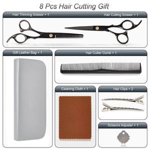 Ciseaux professionnels pour couper les cheveux, en acier inoxydable, ciseaux de barbier avec repose-doigts et vis réglable pour salon et usage domestique - Product Image 3