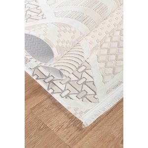 Doku 6008 moderno salón cocina pasillo alfombra Beige crema marrón textura suave hecha a máquina polipropileno a prueba de polvo - Product Image 4