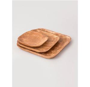 Plateau de service en bois de grande capacité en laiton AK de couleur bois naturel avec poignée en métal noir pour vaisselle/ustensiles de cuisine - Product Image 2