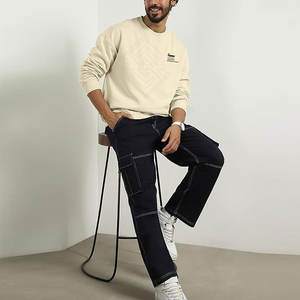 เสื้อสเวตเชิ้ตผู้ชายผ้าฟลีซเนื้อนุ่มคุณภาพสูง ระบายอากาศได้ดี เป็นมิตรกับสิ่งแวดล้อม เหมาะสำหรับฤดูหนาว ผลิตจากผ้าฝ้ายผสมโพลีเอสเตอร์ สวมใส่สบายๆ - Product Image 5