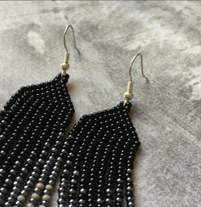 Trendy Tassel <b>Earrings</b> Fringe <b>Earrings</b> Dangle <b>Earrings</b> Gold hoop Tassels Boho Fringe Tassel <b>Earrings</b> - Gold - Long - Product Image 2