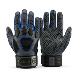 Gants de baseball de qualité supérieure, super adhérents, avec logo personnalisé, antidérapants, en nylon, à doigts complets, respirants, en gros - Product Image 6
