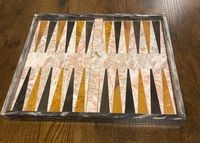 Jeu de backgammon en pierre orange, plateau en marbre fait à la main, pièces de qualité supérieure, moderne, villa, salle à manger, salon, cuisine, directement de l'usine