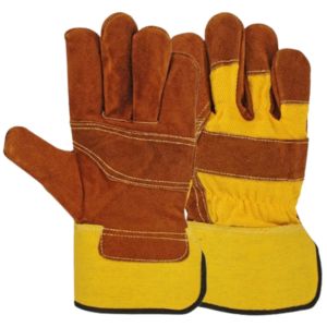 Guantes DE SEGURIDAD DE CUERO dividido de piel de vaca de alta calidad, suaves y cómodos, protección Industrial para manos y brazos para jardinería - Product Image 1