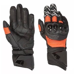 Riders Track Racing Leather Motorbike Riding Gloves Motorcycle Auto Racing Wear Armoured Racing Red/Black Gloves For Men - Product Image 1