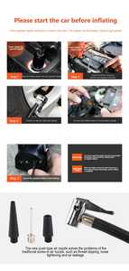 เครื่องสูบลมยางรถยนต์แบบมีสาย 12V กระบอกสูบเดี่ยว พร้อมเกจวัดแบบเข็ม ใช้งานได้กับรถยนต์ในกรณีฉุกเฉิน - Product Image 6