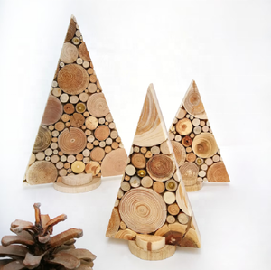 เครื่องประดับต้นคริสต์มาสไม้ทำมือสไตล์ชนบท เป็นมิตรกับสิ่งแวดล้อม แกะสลักลายตกแต่งเทศกาล รูปทรงต้นไม้สไตล์มาสคอต สำหรับตกแต่งบ้าน - Product Image 2