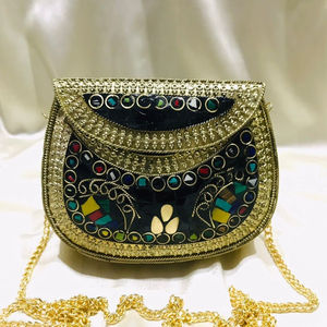 Designer Handmade Metal Mosaic Ladies <b>Clutch</b> <b>Bag</b> Resin Handmade Metal Purse <b>Pearl</b> Stone Pattern Fashion Evening/Wedding Party - Product Image 1