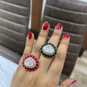 คลาสสิกที่มีคุณภาพสูงชุบทองแหวนที่ดูทันสมัยปรับได้สำหรับฟังก์ชั่นและคอลเลกชันชุดแต่งงานสำหรับผู้หญิง - Product Image 1