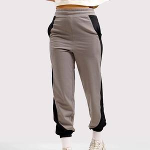 Pantalon de survêtement pour femme, coupe droite, taille mi-haute, avec logo brodé, panneau latéral élastique, écologique, séchage rapide, respirant - Product Image 1