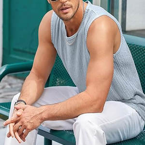 Summer New <b>Men's</b> Round Neck <b>Sleeveless</b> <b>Pullover</b> Tank Top T-Shirt Breathable Quick Dry Knitted Customized Designs Fashion Styles - Product Image 3