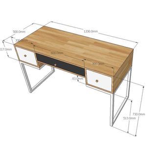 Modern 3-Drawer Dressing <b>Table</b> with Rubberwood SFBTD009 - Product Image 4