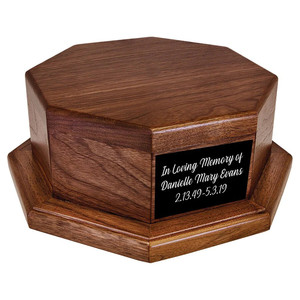Urna de Madera Octogonal de Estilo Minimalista Personalizada para Cenizas Humanas con Base, Recuerdo para Cenizas, Artículos Funerarios Conmemorativos - Product Image 3
