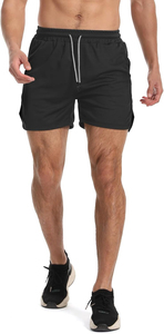 <b>Men's</b> Gym Workout <b>Shorts</b> Lightweight Bodybuilding Athletic Running Training <b>with</b> <b>Zip</b> Pockets Custom Printed Solid Gym <b>Shorts</b> - Product Image 3