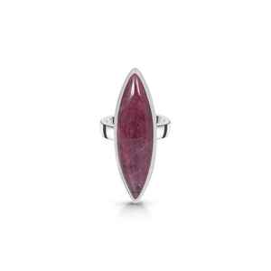 Handmade Sterling Silver <span class=keywords><strong>Ruby</strong></span> Zoisite Chia Ban Nhạc Tuyên Bố Nhẫn Món Quà Độc Đáo Cho Phụ Nữ Và Cô Gái Thanh Lịch Đá Quý Tự Nhiên Đồ Trang Sức - Product Image 4