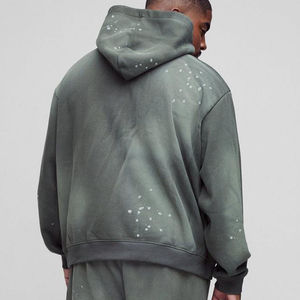 Venta caliente 2025 Sudaderas con capucha de lavado ácido para hombres a bajo precio Transpirable Tallas grandes Precio al por mayor Sudaderas con capucha de lavado ácido para hombres - Product Image 5