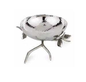 Bol en aluminium de forme ronde en métal noir argenté Bol décoratif pour fruits et légumes de style fantaisie - Product Image 1