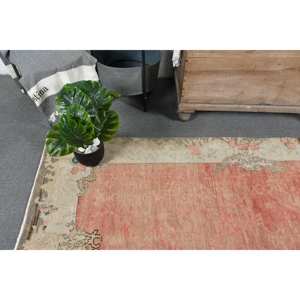 Vintage 4.8ft X 8.1ft Turc Oriental Tapis Beige Rose Classique Patchwork Conception Laine Matériel Latex pour Exposition Décor À La Maison - Product Image 3