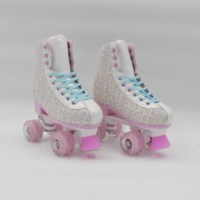 Chaussures de patin à roulettes en cuir Yijiu s'allument de semelle et de PU avec roue légère