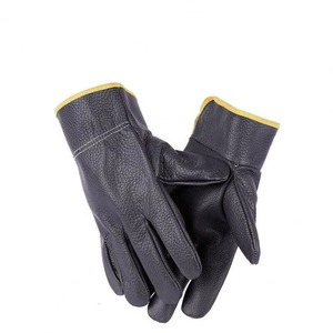 Gants de travail industriels durables en cuir pleine fleur de chèvre, en stock, pour la construction et la conduite, avec manchette à enfiler - Product Image 1