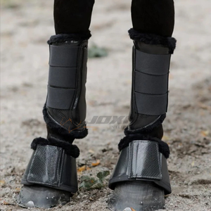 Bottes de cheval en cuir PU imperméable et polyester teddy offrant une protection durable pour l'entraînement et l'équitation quotidienne - Product Image 3