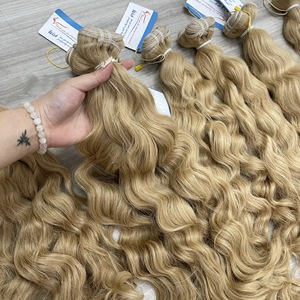 Nouvelle collection de tissages de cheveux humains de haute qualité, luxueux, avec double trame, cuticule Remy blonde, fabrication mécanique - Product Image 5
